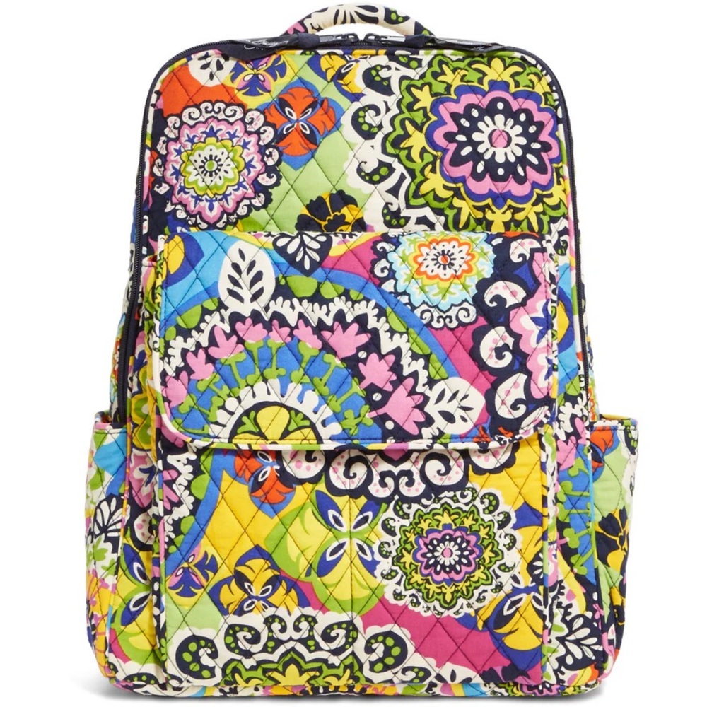 Vera Bradley Backpack Quilted Colorful Paisley Adjustable Book Bag Laptop Bag